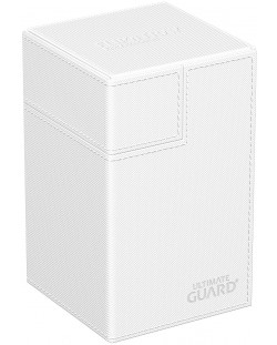Cutie pentru carduri Ultimate Guard Flip`n`Tray XenoSkin - Monocolor White (100+ bucăți)